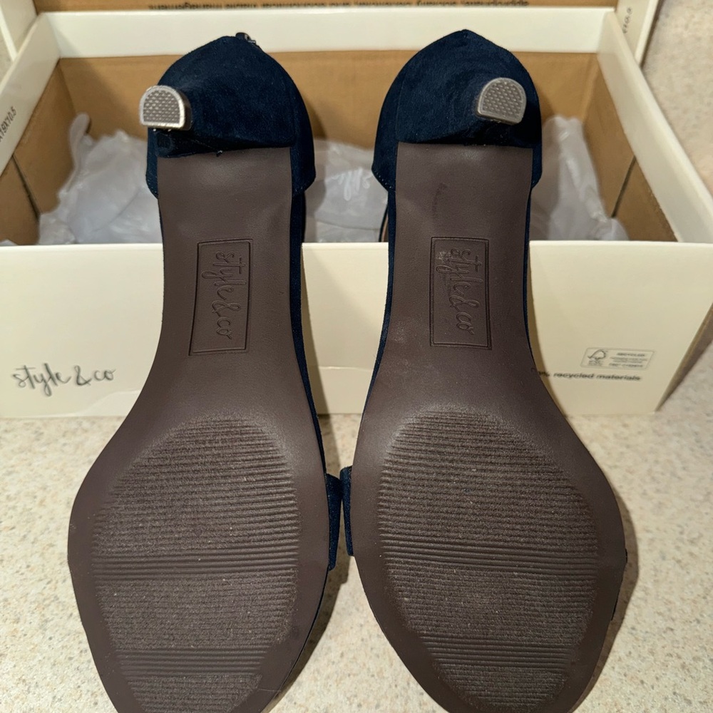 Style & Co. Navy Blue Heeled Sandals - Picture 3 of 7